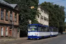 T6B5 35098 + 35108 in der Maskavas iela an der Haltestelle Lubanas iela / 3. tramvaju depo. (06.08.2019)