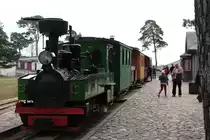 Auf der Mazbánítis in Ventspils, steht am 14.05.2017, im Bf Kalns, die MI-631 mit ihrem Zug fertig zur Rückfahrt zum Bf Muzejs.
