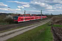 440 308 mit einer RB von Treuchtlingen nach Würzburg bei Lehrberg, 07.04.2019