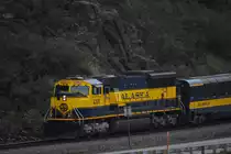 Am 14.08.2019 verlässt die Lok 4320 das Hafengelände wo die grossen Kreuzfahrtschiffe anlegen Richtung Denali Nationalpark. 