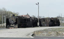 Verblassende Erinnerung: Die in Wolsztyn abgestellten Dampfloks sind den Einflüssen der Natur überlassen, die irgendwann selbst das stärkste Stahlross bezwingt. 20.4.2019, Wolsztyn