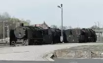 Verblassende Erinnerung: Die in Wolsztyn abgestellten Dampfloks sind den Einflüssen der Natur überlassen, die irgendwann selbst das stärkste Stahlross bezwingt. 20.4.2019, Wolsztyn