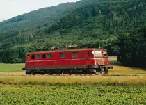 Ae 6/6 11423  VALAIS , leider schon ohne Wappen, als Lokzug unterwegs zwischen Oensingen und Oberbuchsiten am 9. Juni 2007.
Foto: Walter Ruetsch