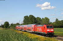 146 109-4 mit der RB 17031 (Offenburg-Basel Bad Bf) bei Riegel 14.8.19