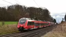 Zwei 442er auf dem Weg gen Gießen kurz vor Kirch-Göns. Aufgenommen am 9.3.2019 10:49