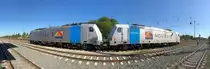 Am 08.05.2018 trafen sich 186 431-3 und 185 696-2 der VTG Rail Logistics zur Zwischenabstellung in Leipzig Wiederitzsch.
