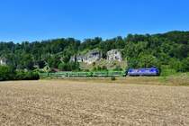 193 792 mit einem Leerautozug am 24.07.2019 bei Hagenacker. 