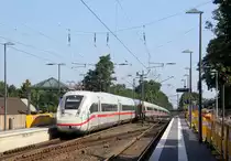 Der Neue ICE 4 macht eine Testfahrt und kommt die Kohlscheider-Rampe hoch aus Richtung Mönchengladbach,Herzogenrath und fährt durch Kohlscheid in Richtung  Richterich,Laurensberg,Aachen-West.
Aufgenommen vom Bahnsteig 1 in Kohlscheid. 
Bei Sommerwetter am Vormittag vom 12.8.2019.