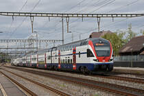 RABe 511 044, auf der S11, durchfährt den Bahnhof Rupperswil. Die Aufnahme stammt vom 31.07.2019.