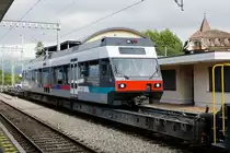 Aare Seeland Mobil/ASm/BTI.
Gleis 1 Bahnhof Ins.
Am 21. August 2019 wurde der ASm GTW Be 2/6 5072, ehemals BTI, mit der Eea 93 für die bevorstehende Aufarbeitung von Ins nach Erlen überführt.
Foto: Walter Ruetsch 