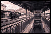 Dampflok 93.1332 bei der Ausfahrt aus dem Bahnhof St.Veit an der Glan. 
26.07.2019