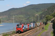 193 472 und 193 471 mit dem DGS 40247 (Aachen Gemmenich-Basel SBB RB) bei Assmanshausen 22.8.19