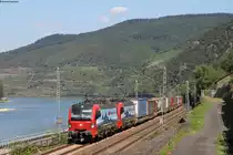 193 472 und 193 471 mit dem DGS 40247 (Aachen Gemmenich-Basel SBB RB) bei Assmanshausen 22.8.19
