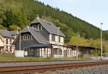 01. Oktober 2012, Der Bahnhof von Mellenbach-Glasbach im Schwarzatal.