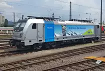 Am Mittag des 08.06.2018 stand Rpool/BLSC 187 004-7 mit ihren neuen Flexpanels  BLS Cargo. Die Alpinisten  abgestellt im Badischen Bahnhof von Basel und wartete auf ihre nächsten Aufgaben.