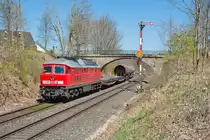 Normalerweise nimmt der EZ 45368 den direkten Weg von Cheb über das Pegnitztal nach Nürnberg. Aufgrund von Bauarbeiten fuhr der Zug am Ostermontag aber über Schwandorf und konnte so auf Naabtalbahn festgehalten werden, 22.04.2019