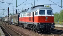 DB Cargo AG  mit  232 045-5  [NVR-Nummer: 92 80 1232 045-5 D-DB] mit einem Ganzzug Schiebewandwagen am 28.08.19 Bahnhof Flughafen Berlin Schönefeld.