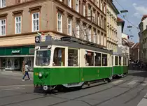 Auch heuer dreht die Sommerbim wieder ihre Runden durch Graz, am 30.08.2019 war Tw 206 121 mit Bw 319b im Einsatz, hier zu sehen in der Murgasse.
 https://www.tramway-museum-graz.at/_lccms_/_00781/Sommerbim.htm?VER=190804063615&MID=309&LANG=ger

