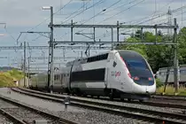 TGV Lyria 4413 durchfährt den Bahnhof Lausen. Die Aufnahme stammt vom 20.07.2019.