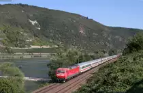 120 143-6 und 120 159-9 mit dem IC 2022 (Frankfurt(Main)Hbf-Hamburg Altona) bei Trechtingshausen 22.8.19