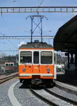 BIPPERLISI.
Die in Langenthal stationierten ASm Be 4/4 Triebwagen 101-104, 107, 301-304.
Stand Juli 2008.
Be 4/4 102 ehemals OJB Be 4/4 82 in Langenthal am 13. April 2008.
Als Personentriebwagen durch die BLM übernommen.
Foto: Walter Ruetsch 