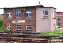 Dieses Stellwerk steht in Grimma oberer Bahnhof an der Ausfahrt Ri Mei�en, 02.07.07