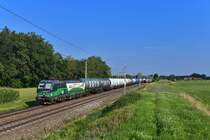 193 246 mit einem Kesselzug am 30.07.2018 bei Andorf. 