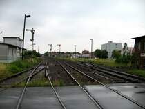 In Grimma stehen noch heute Formsignale als Ausfahrtsignale, 02.07.07