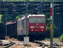 Eine deutsche 180 002-8 und eine tschechische 372 012-5 Kn�delpresse  
zogen gemeinsam einen G�terzug nach Dresden-Friedrichstadt.09.06.07.