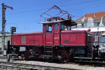 Die Elektrolokomotive E 63 02, Baujahr 1935 war Anfang Juni 2019 im Bayerischen Eisenbahnmuseum Nördlingen zu sehen.
