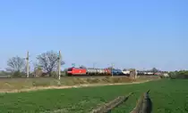 MEG 145 058 mit einem Kesselzug am 16.04.2019 bei Wulfen(Anh)