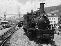 Es k�nnte ein sch�nes Szenario aus den fr�hen 70er Jahren sein. G 3/4 Nr. 1  Rh�tia  + G 4/5 Nr. 107  Albula  + Ge 6/6 I Nr. 414  Rh�tisches Krokodil  + Vorortpendelzug Be 4/4 Nr. 513 mit Steuerwagen ABDt 1712. Nicht allt�gliche Situation im Bahnhof Bonaduz am 10. Juni 2007.