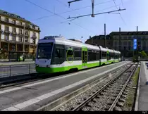 transN - Triebwagen Be 4/8 33 (ex AB / Trogenerbahn) als Testzug in der Endhaltestelle in Neuenburg am 20.09.2019