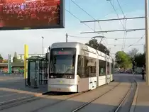 Graz. TW 218 der Graz Linien fuhr am 30.08.2019
auf der Sonderlinie 14, hier zu sehen vor der Messe
Graz. 