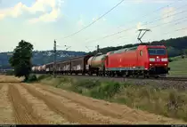 Gemischter Gz mit 185 181-5 DB fährt in Uhingen auf der Bahnstrecke Stuttgart–Ulm (Filstalbahn | KBS 750) Richtung Geislingen(Steige).
(Neubearbeitung)
[26.7.2019 | 16:37 Uhr]