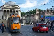 Strassenbahn Turin.
Mit verschiedenen Triebwagen in Torino unterwegs am 27. April 2019.
Foto: Walter Ruetsch