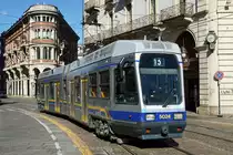 Strassenbahn Turin.
Mit verschiedenen Triebwagen in Torino unterwegs am 27. April 2019.
Foto: Walter Ruetsch