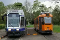 Strassenbahn Turin.
Mit verschiedenen Triebwagen in Torino unterwegs am 27. April 2019.
Foto: Walter Ruetsch