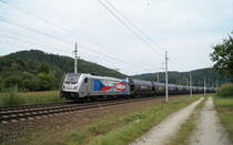 Die 187 344  CD Cargo Niederlassung Wien  von Railpool ist am 30.08.2019 mit einem Güterzug Richtung Wels bei Wernstein am Inn unterwegs.