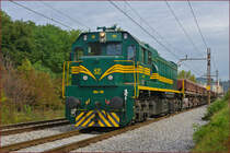 SŽ 664-110 zieht Güterzug  durch Maribor-Tabor Richtung Süden. /25.9.2019