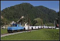 E4 mit Güterzug bei Mautstatt am 16.09.2019.