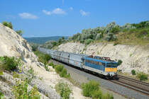 431 143 mit einem Ganzzug am 27.07.2013 bei Szár.