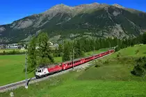 Ge 4/4 II 633 mit einem Regio am 04.09.2019 bei Zernez.