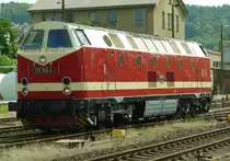 04. September 2010, Bahnhof Meiningen Während der XIV. Dampfloktage kam Lok 119 158-4 mit einem Sonderzug aus Berlin. Jetzt rollt sie zur Tankstelle.