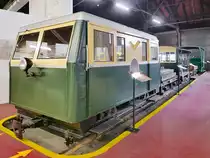 Motorbahnwagen BM20, ÖBB-Bauart-Nr. X610, umgebaut ab 1950 mit geschlossenen Wagenkästen, im Rundlokschuppen des Südbahnmuseums am Bahnhof Mürzzuschlag, 07.07.2019