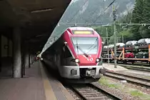 Am 03.07.2018 stand ETR 170 149 als Regionalzug (Brennero - Merano/Meran) am Bahnsteig vom Bahnhof Brennero und wartete auf die Abfahrt in Richtung Bozen.