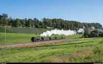 125 Jahre rechtsufrige Zürichseebahn Rapperswil - Zürich am 29. September 2019.<br>
DVZO Eb 3/5 9 als Extrazug Rapperswil - Zürich Tiefenbrunnen bei Feldbach.