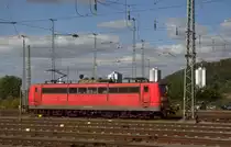 151 032-0 von DB-Railpool rangiert in Aachen-West. 
Aufgenommen vom Bahnsteig in Aachen-West.
Bei Sonne und Wolken am Nachmittag vom 18.9.2019. 