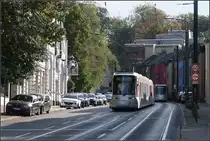 Begegnung -

... zweier NF8U-Straßenbahnen in der Ludenbergerstraße in Düsseldorf-Grafenberg.

14.10.2019 (M)