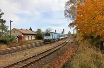750 707 mit dem Sp 1876 zu sehen am 17.10.19 in Unhošť.
